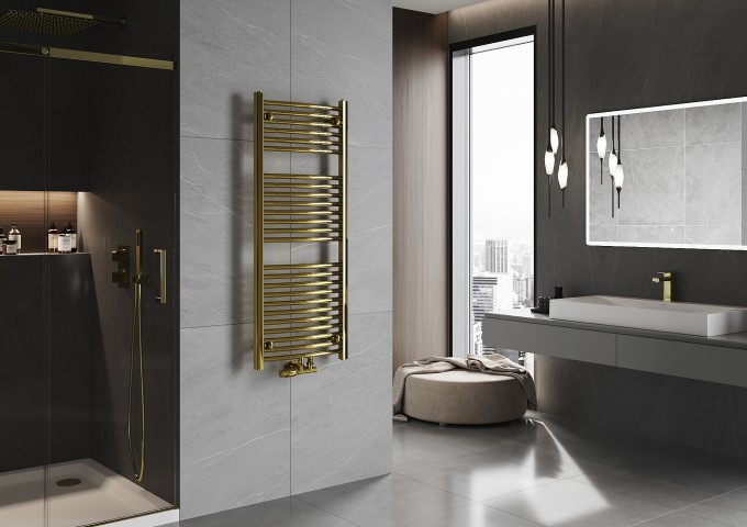 radiador de baño dorado