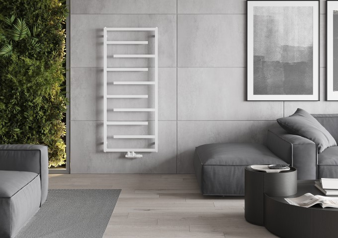Radiador blanco decorativo de Mexen en la habitación