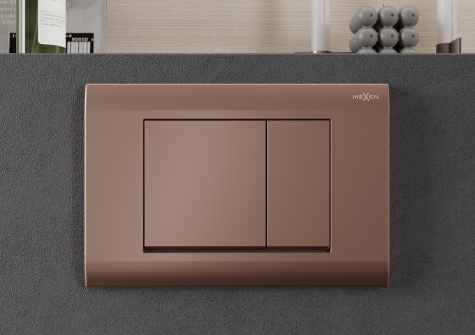 Estructuras empotradas para WC con botón oro rosa