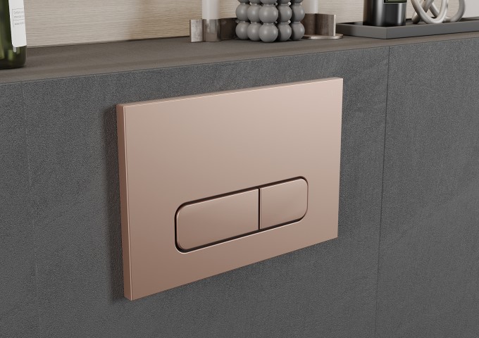 Estructuras empotradas para WC con botón oro rosa