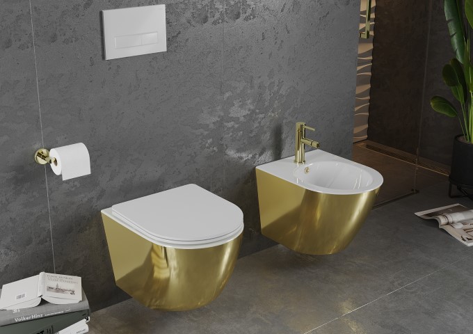 Soportes para papel higiénico dorados