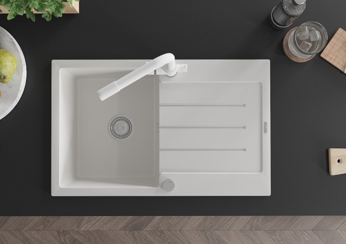 Grifos de cocina blancos con caño desmontable