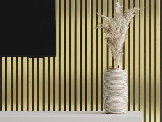 Lamas doradas en una habitación