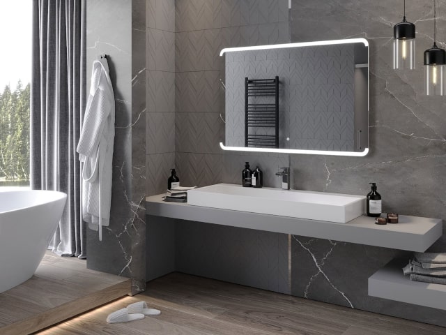 Espejo de pared con iluminación