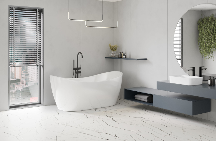 Azulejos de mármol Mexen en el baño