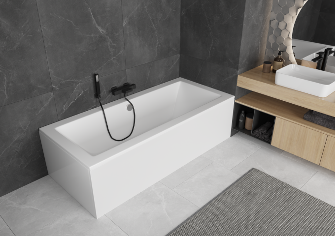 Bañeras rectangulares desagüe en el centro