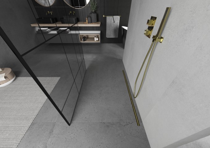 Conjuntos de ducha puntuales dorados