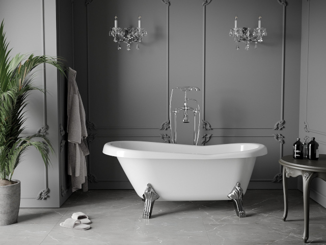 Azulejos grises Mexen en el baño