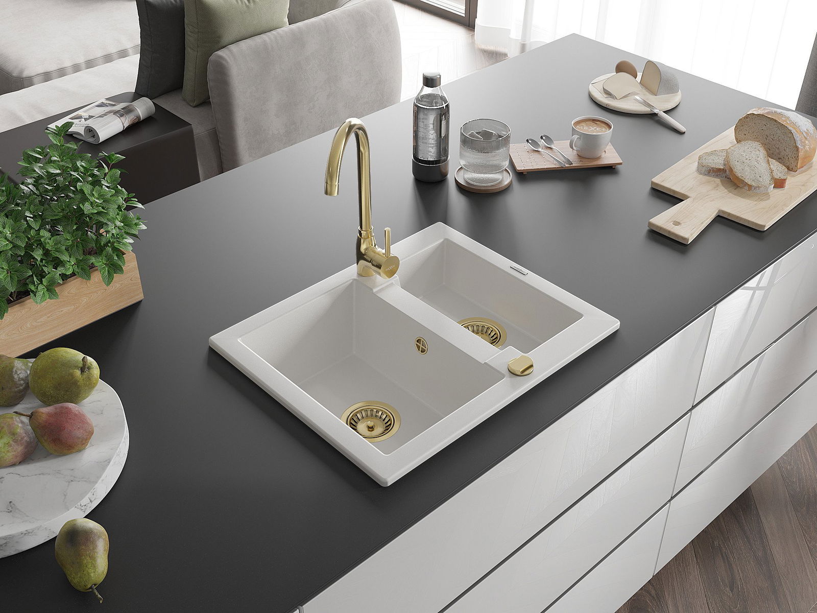 Fregadero de una y media cubeta Mexen