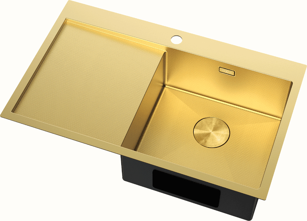 Fregadero de acero dorado