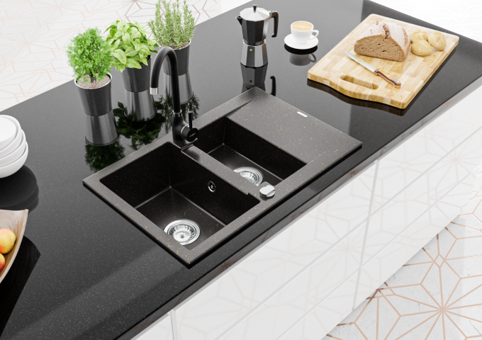 Fregaderos de granito negros