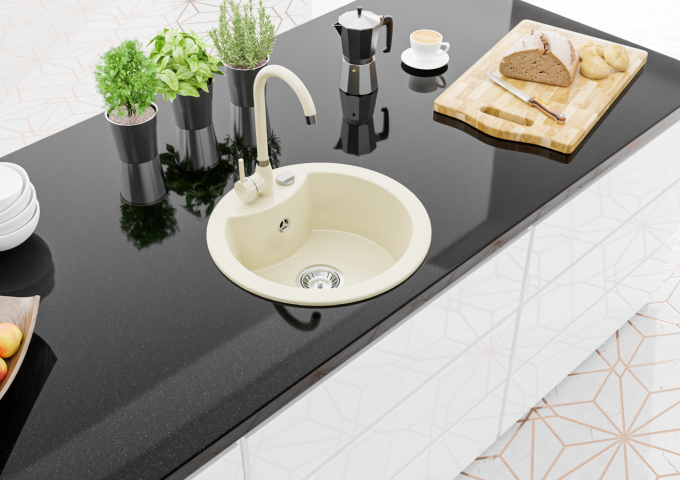 Fregaderos de granito de una sola cubeta