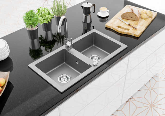 Fregaderos de granito de dos senos