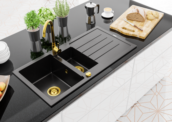 Fregaderos de granito negros