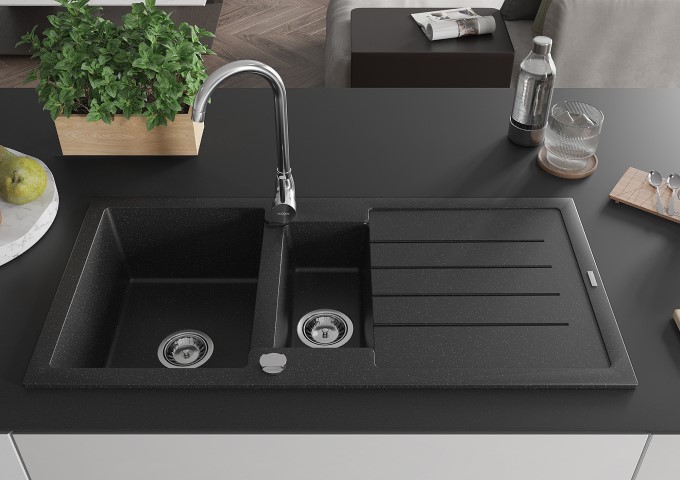 Fregaderos de granito empotrados en la encimera