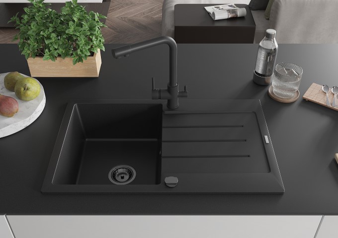 Grifos de cocina con opción de conexión a filtro de agua negros