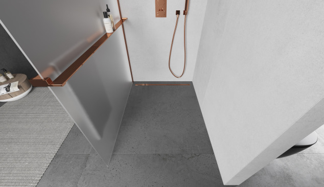 Exclusivo oro rosa en el baño