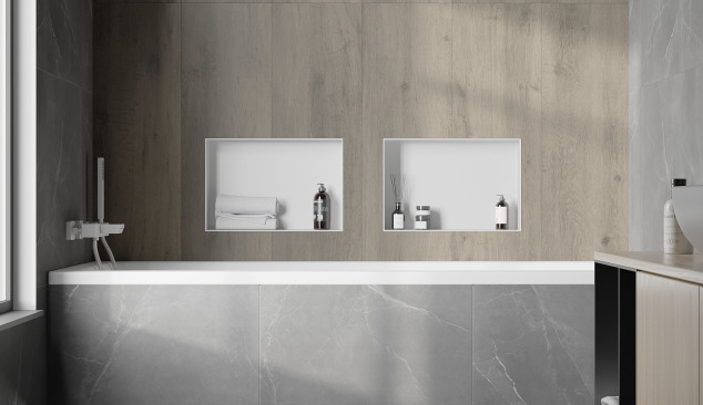 Bañera revestida con azulejos