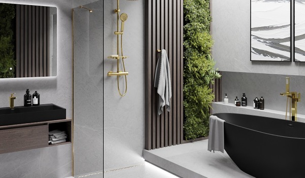 Jardín vertical en el baño – pared verde con plantas