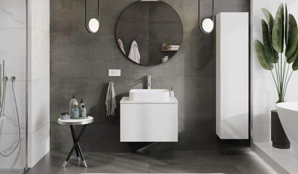 Baño minimalista en estilo moderno