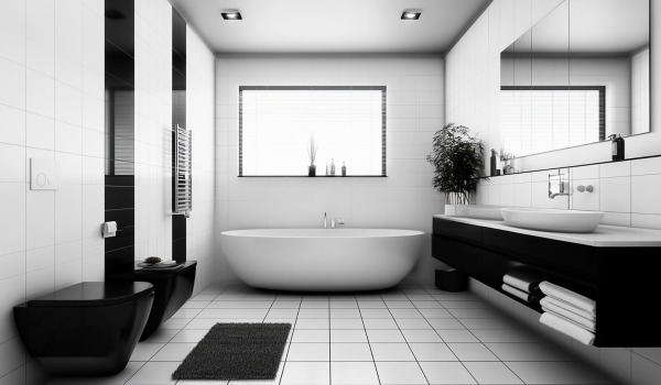 Baño moderno en blanco y negro: ¿cómo crear un espacio atemporal?