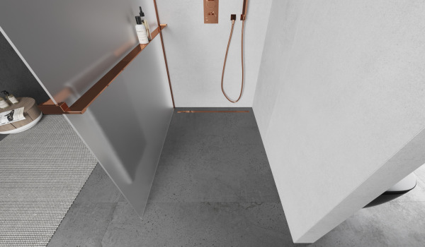 Exclusivo oro rosa en el baño