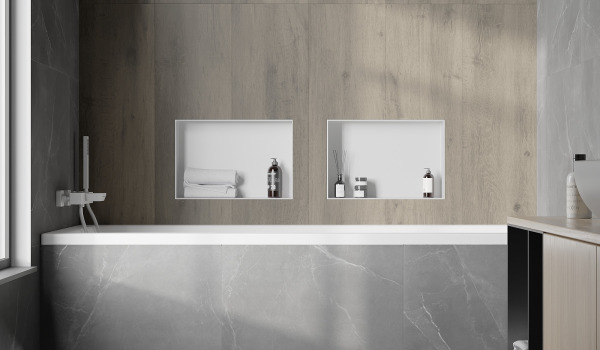 Bañera revestida con azulejos