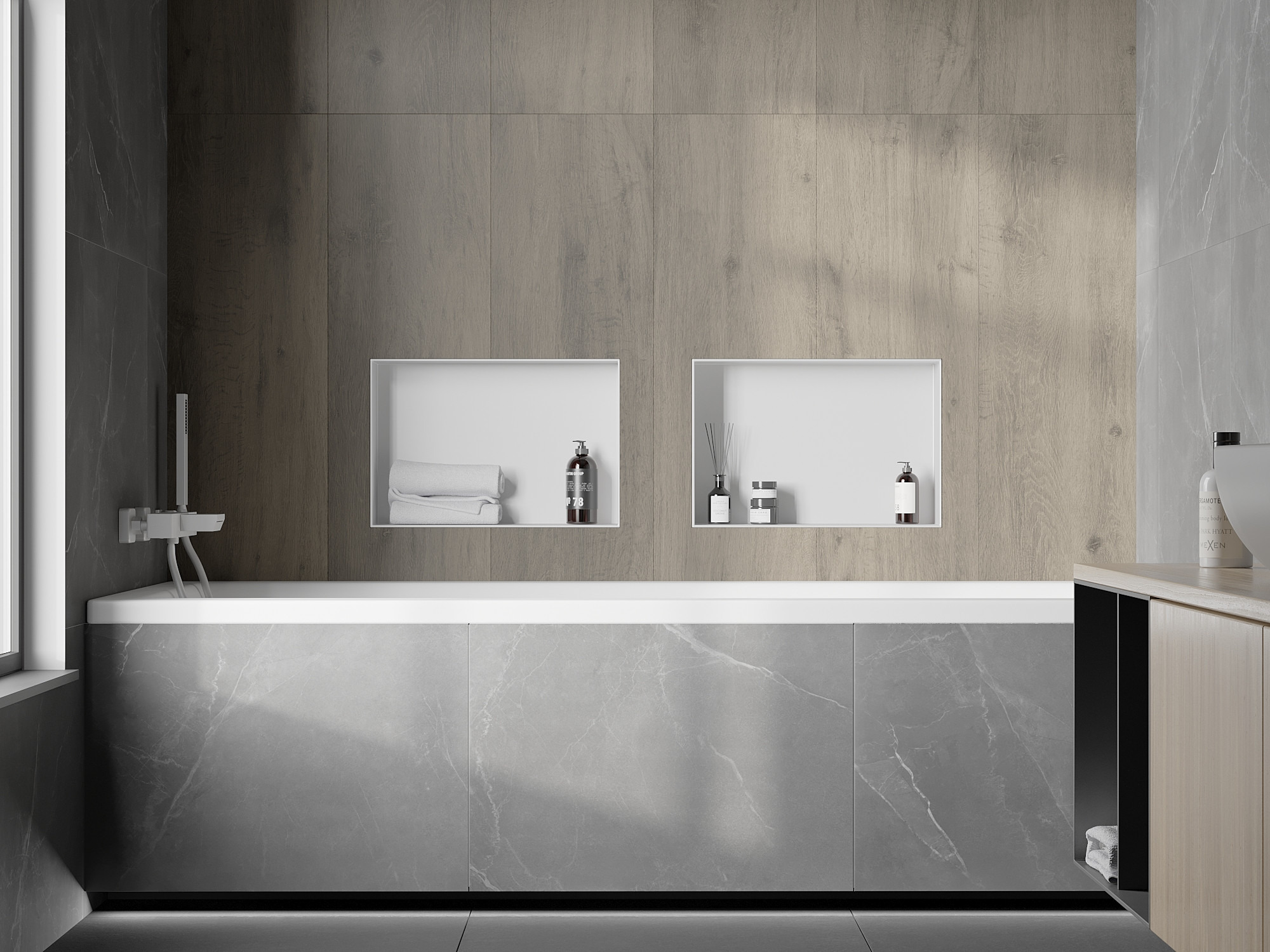 Bañera revestida con azulejos