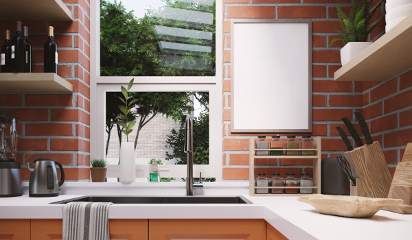 Pared de ladrillo en la cocina. ¿Qué color de paredes se adapta mejor al ladrillo rojo?