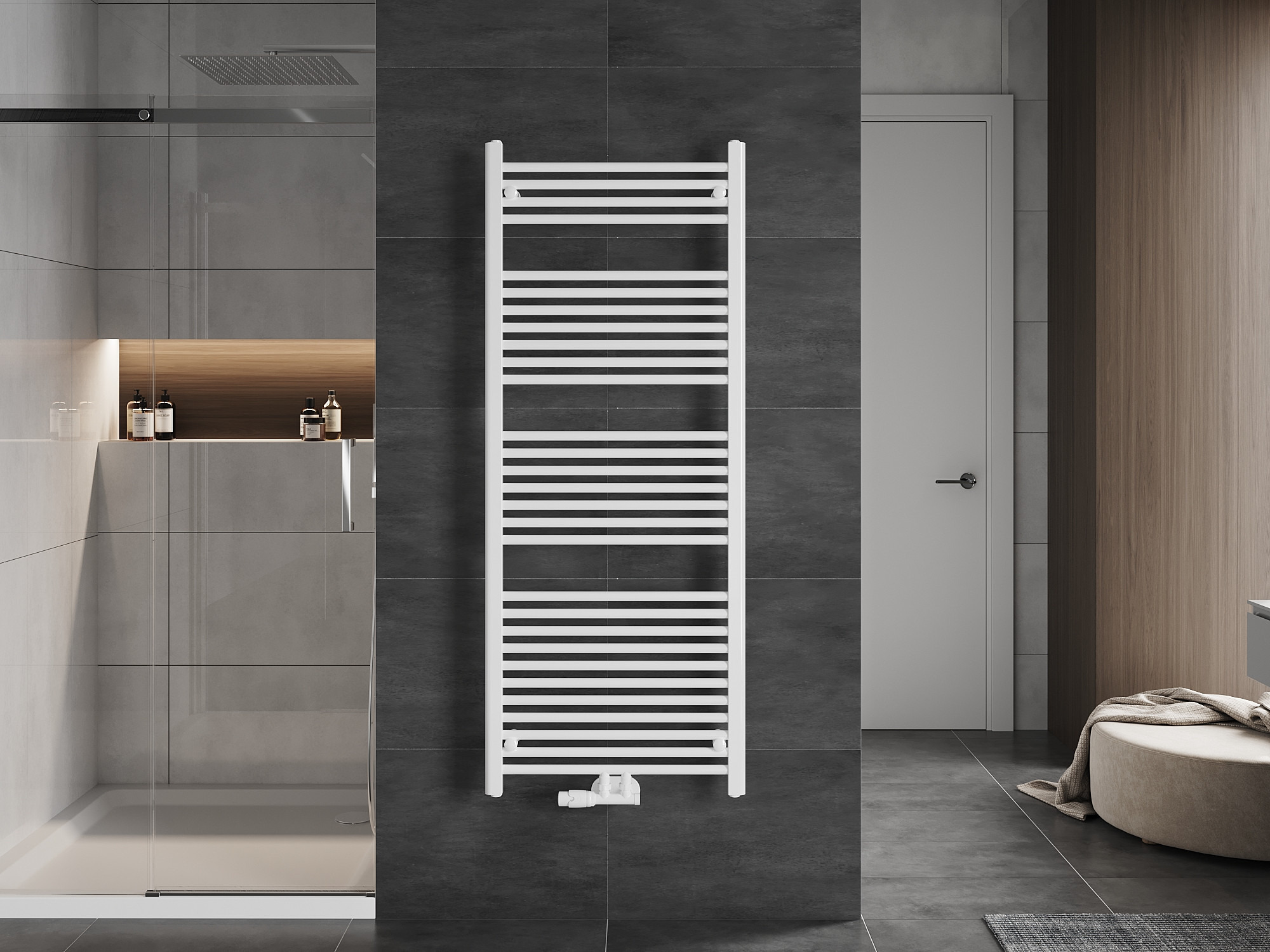 Radiador toallero en el baño