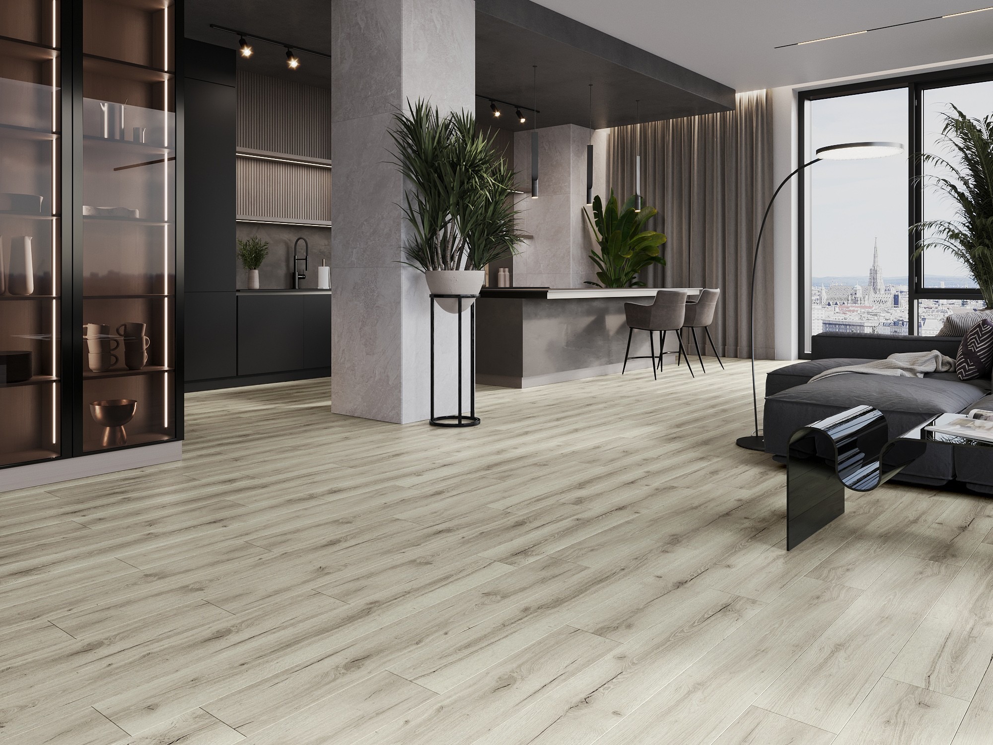 Paneles de vinilo de lujo en la cocina y el salón