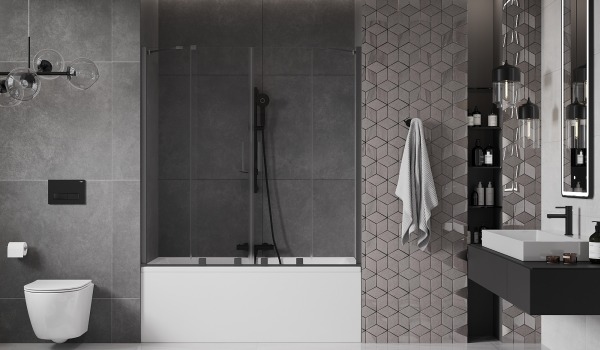 Bañera con doble mampara