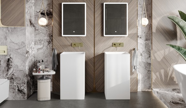 Baño oriental con madera